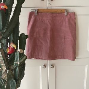 Free people pink leather skirt